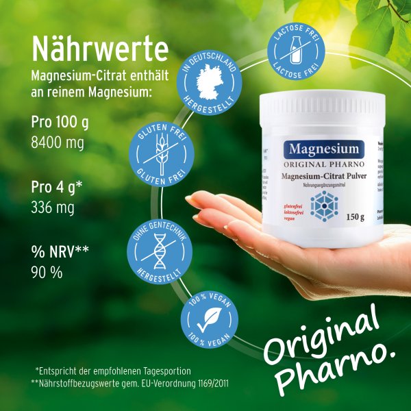 Magnesium-Citrat 150 g Etikett